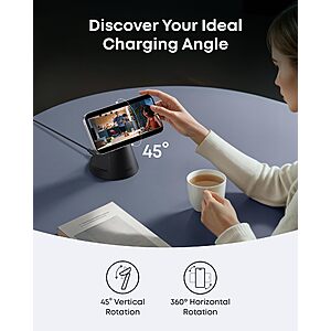 Anker MagSafe Charger Compatible, MagGo 3-in-1 Charging Station, Nano Charging Stand, Qi2 Certified 15W Magnet