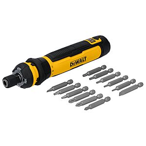 DEWALT Cordless Screwdriver, 4V USB Rechargeable Electric Screwdriver with 12 pcs Screwdriver Bit Set, LED Light, FLEXDRIVE Control, Compact, Ergonomic (DWHT66719) $80.08