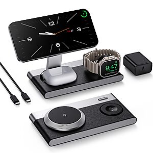 3 in 1 Magnetic Wireless Charging Station for Apple Devices,Foldable Wireless Charger Stand for Magsafe