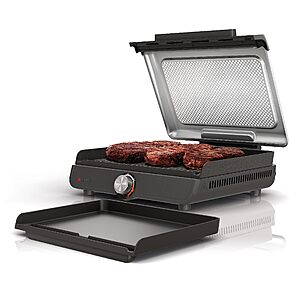 Ninja Griddle and Indoor Grill, 14’’, Electric Grill,  Griddle, Nonstick, Dishwasher Safe, 500F, Even Cooking, Silver, GR101 $119.95