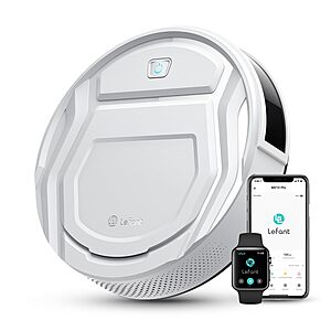 Lefant M210 Pro Robot Vacuum with 2200 Pa Powerful Suction, 6 Cleaning Modes, 120 Mins Runtime, Quiet, Self-Charging, Voice Control, Ideal for Pet Hair and Hard Floor, White $89.99