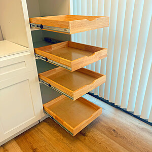 Prestridge Pre-Assembled Solid Wood Pull Out Cabinet Organizer Drawer with Soft Close Full Extension Slides $49.99