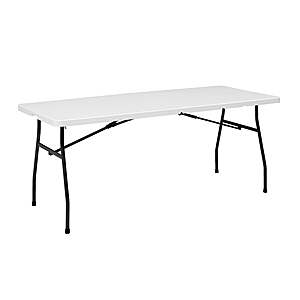 Mainstays 6' Premium Rectangle Centerfold Folding Table, White $49.44