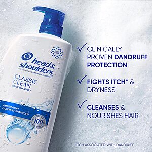 [S&S] Head & Shoulders Anti-Dandruff Shampoo with 1% Pyrithione Zinc, Classic Clean Shampoo Twin Pack 32.1 fl oz Each $18.9