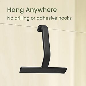 dancemoon JustHang Shower Squeegee for Glass Doors, All-One-Piece Award-Winning Silicone Squeegee with Built-in Hook Streak-Free Cleaner Tool,10-Inch Black $18.69