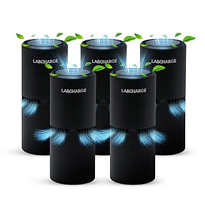 LabCharge Small Ionic Air Purifier for Home & Bedroom – Silent HEPA Filter – Covers 250 Sq Ft – For Pet Hair, Smoke, Dust, Odors & Dander – Compact Black Design – Pack of 5 $127.49