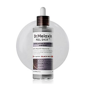 Dr.Melaxin Peel Shot Black Rice Exfoliating Ampoule, Face Exfoliator with AHA BHA Niacinamide Rice Bran Water 2.7 oz $13.6