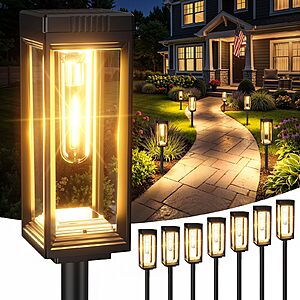 VICOUP Tall Solar Pathway Lights Outdoor Waterproof, Bright Garden Lights Solar Powered, Auto On/Off, Up to 15Hrs Outdoor Light, 8 Pack $32.99