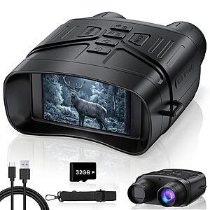 TELUHA Night Vision Goggles for Adults, 4K Night Vision Binoculars with 5000mAh Rechargeable Battery and 32GB TF Card for Hunting, Wildlife Observation and Security $79.98