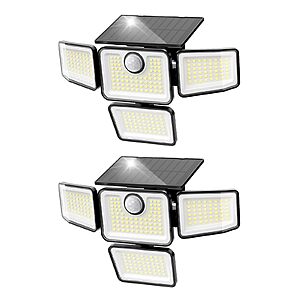 Omibee 2-Pack 3000Lm Motion Sensor Security Outdoor Solar Lights