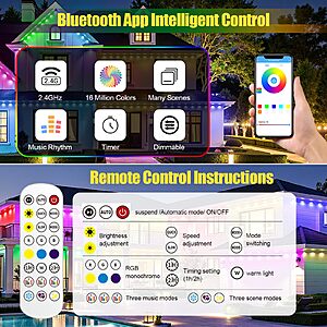 Permanent Outdoor Lights, 200ft RGB+IC Smart LED Eaves Lights, Permanent Outdoor Lighting with App/Remote IP67 Waterproof $34.99