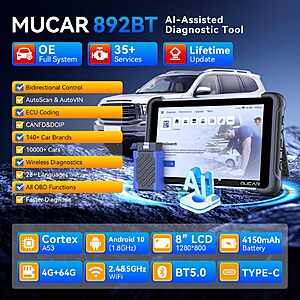 MUCAR 892BT AI-Assisted Bidirectional Scan Tool, Full System OBD2 Scanner, Bi-Directional OBD2 Scanner Diagnostic Tool $478.79