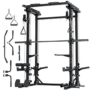 Major Fitness Drone3 Smith Machine, All-in-One Home Gym Power Rack with Cable Crossover, Pull-Up Bars, T-Bar & Squat Station, Heavy-Duty Full-Body Workout (Rack Only) $719.99