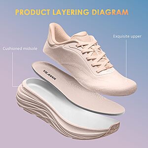 Vilanva Women's Walking Shoes Cushion Comfortable Running Tennis Shoes Non-Slip Workout Gym Athletic Breathable Fashion Sneakers (Light Pink 7.5) $34.19
