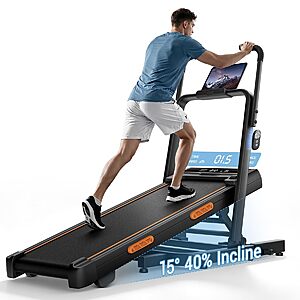 40% Incline Walking Pad Treadmills for Home, Elevated Dual Handle Bar $215.99