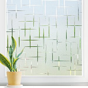DOWELL Decorative Window Privacy Film, Frosted Cross 17.5" x 78.7" $5.19