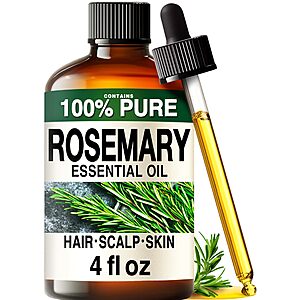 100% Pure Rosemary Oil - 4 Fl Oz Rosemary Essential Oil for Hair, Skin, Diffuser, Aromatherapy & DIY Soap Making Scent $8.49 at STl Int. via Amazon