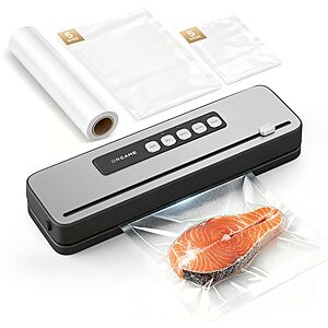 DREAME VS20 Vacuum Sealer Machine for Food with 10 Reusable Vacuum Bags $39.99