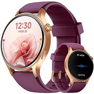 Aeac Smart Watch for Women, AMOLED Ultra-Clear Screen Fitness Trackers with Heart Rate/Sleep/SpO2 Monitor