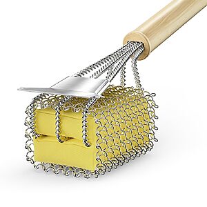HOUSE AGAIN Bristle-Free Grill Brush with Scraper - Safe Steam Clean BBQ Brush with 18" Heat-Resistant Handle $14.99