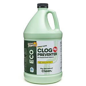 1-Gal Instant Power Eco Clog Preventer Enzyme Drain Cleaner Liquid & Deodorizer $9.50 