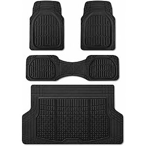 Motor Trend FlexTough LITE Rubber Car Mats Full Set with Cargo Liner - All Weather Floor Mats for Cars & SUVs $29.9