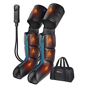SHINE WELL Air Compression Leg Massager with Heat for Circulation and Pain Relief, Foot Calf & Thigh Recovery Compression Boots $79
