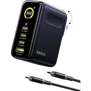 Baseus Picogo 140W USB C Charger, 4-Port Fast Charging Block Laptop Charger