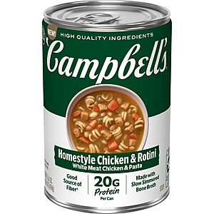 16.1oz. Campbell's Protein Homestyle Chicken & Rotini Soup $1.70 w/ S&S