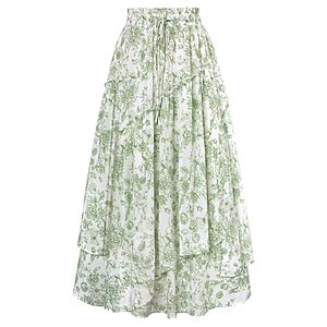 Women Floral Maxi Skirt Elastic Waist Boho Long Skirts $14.72