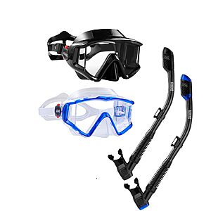 Aegend Snorkeling Gear for Adult Kid - Anti-Fog Mask with Top Dry Valve $27.59