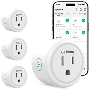 GHome Smart Plug, WiFi Smart Plugs Work with Alexa and Google Home, Smart Outlet Timer with APP Remote Control
