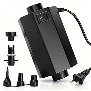 Electric Air Pump for Inflatables, 400W High Power Inflator Deflator with 5 Nozzles Quick-Fill, Compact Electric Pump AC110-120V for Air Mattress Bed Pool Floats Toys Raft $12.99