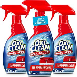 OxiClean Max Force Laundry Stain Treater Spray, 12 Fl Oz (Pack of 3) $7