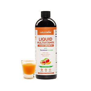 NatureWise Liquid Multivitamin Hair Growth for Women & Men + Tocogaia for Hair Growth & Skin Elasticity Support + Biotin, Vitamin D, E, B  15 fl oz $13.7
