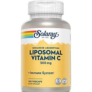 SOLARAY Liposomal Vitamin C 500 mg, 100 VegCaps $24.5
