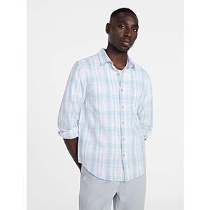 George Men's and Big Men's Linen Blend Button Up Shirt with Long Sleeves, Sizes S-5XL $3.90 @Walmart