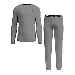Mossy Oak Men’s Base Layers Set Compression Pants & Shirt Thermal Wear for Men,Grey Melange Large $9.99