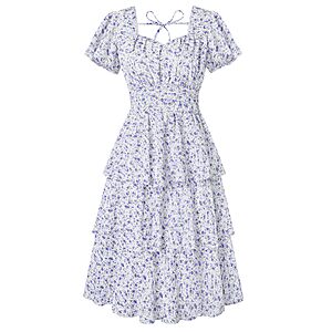 Belle Poque Women's Vintage Square Neck Tea Party Dress $13.86