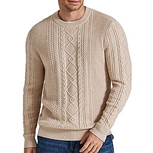 COOFANDY Mens Cable Knit Sweater Thick Fall Winter Sweater $14.99