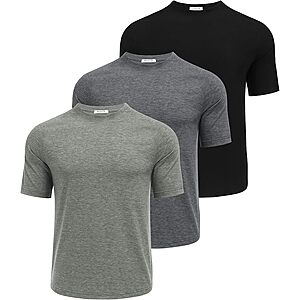 PINSPARK Men's 3 Pack Workout Shirts - Quick Dry Gym Athletic Shirts $11.99