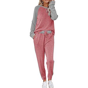 Ekouaer Women's Pajama Set Long Sleeve PJs Cozy Sweatshirt and Long Pants $10.99