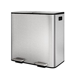 GarveeHome 2 x 10.6 gal Stainless Steel Double Trash Can with Lid for Kitchen $101.99
