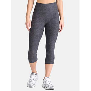Athletic Works Women's and Women's Plus ButterCore Capri Leggings with Pockets, 21" Inseam, Sizes XS-4X $5
