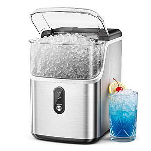Simzlife Nugget Ice Maker Countertop, 35lbs/24H Portable Sonic Ice Machine with Self-Cleaning, Chewable Pellet Ice Maker for Home Kitchen Office RV, Stainless Steel $136.98