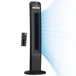 Lasko 42" EcoQuiet 12-Speed DC Motor Tower Fan with Remote Control, Black, T42700 $69.99