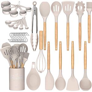 Umite Chef Kitchen Cooking Utensils Set, 33 pcs Non-Stick Silicone Cooking Kitchen Utensils Spatula Set $18.68