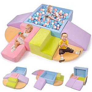 Yexmas 7-Piece Climbing Toys Soft Foam Set with Ball Pit,Indoor Play Gym Set for Toddlers $82.94