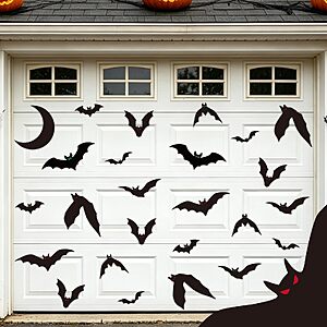 DAZONGE 25PCS Halloween Magnetic Stickers Bat Garage Door Decorations $6.99
