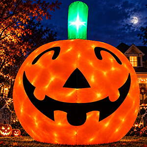 Goosiay 10ft Halloween Inflatable Pumpkin Decoration with Built-in LED Lights, Outdoor Yard Blow up for Halloween Party, Yard, Garden, Lawn $79.99